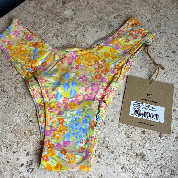 Stone Fox Swim Nola Flower Fields Cheeky X-Small Bikini Bottom Bathing NWT - Picture 3 of 3